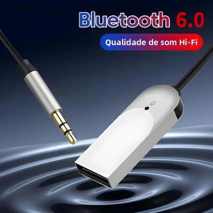Imagem de Receptor De Áudio Bluetooth 6.0 Dongle USB Para Conector De 3.5mm Kit De Áudio Aux Para Carro Com