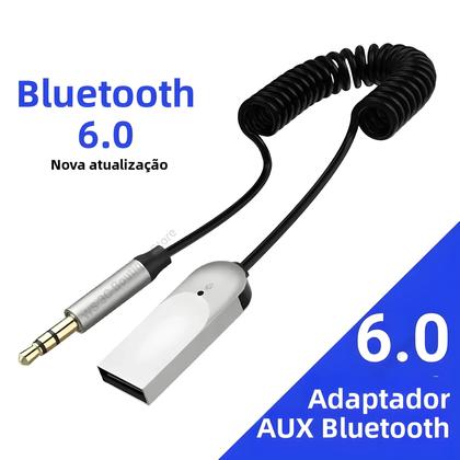 Imagem de Receptor De Áudio Bluetooth 6.0 Dongle USB Para Conector De 3.5mm Kit De Áudio Aux Para Carro Com
