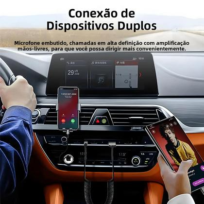 Imagem de Receptor De Áudio Bluetooth 6.0 Dongle USB Para Conector De 3.5mm Kit De Áudio Aux Para Carro Com