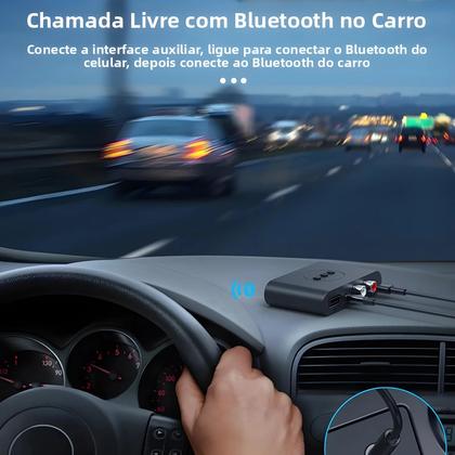 Imagem de Receptor De Áudio Bluetooth NFC Adaptador Sem Fio 3.5mm AUX RCA USB Com Microfone Para Kit De Carro