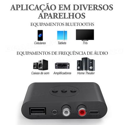 Imagem de Receptor De Áudio Usb Tipo-c Bluetooth 5.3 Nfc C/ P2 E Rca