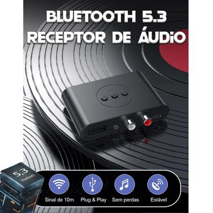 Imagem de Receptor De Áudio Usb Tipo-c Bluetooth 5.3 Nfc C/ P2 E Rca