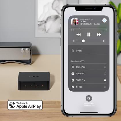 Receptor de Áudio Wiim Pro com AirPlay 2, Google Cast e Wi-Fi