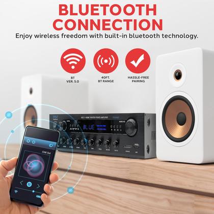 Imagem de Receptor de home theater de karaokê Pyle 400W Bluetooth com efeitos