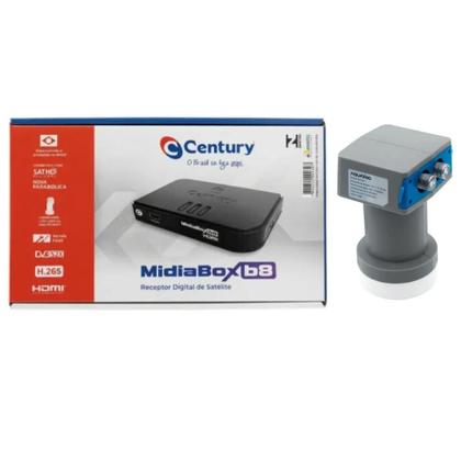 Imagem de Receptor Digital de Satélite Century Midiabox B8 Mais Lnbf Duplo