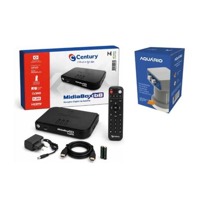 Imagem de Receptor Digital de Satélite Century Midiabox B8 Mais Lnbf Duplo
