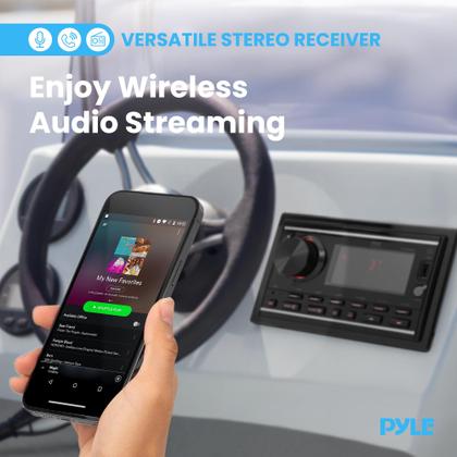 Imagem de Receptor estéreo marinho Pyle PLMR2DNBK 300W Bluetooth