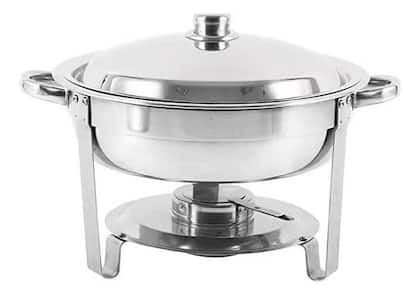 Rechaud 5 Litros Redondo Inox Banho Maria Buffet Festa Cozin - JMA Inox