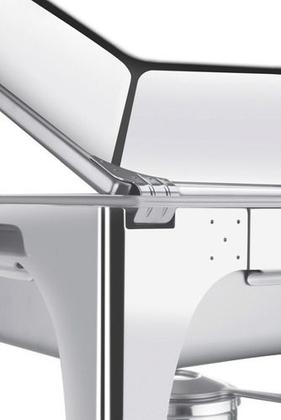 Imagem de Rechaud banho-maria retangular com tampa removível aço inox - Fogareir