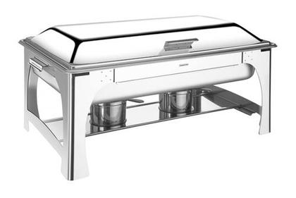 Imagem de Rechaud banho-maria retangular com tampa removível aço inox - Fogareir