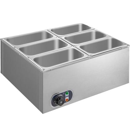 Imagem de Rechaud Buffet 6 Cubas 1/3 Aço Inox Zepper ZPRC06