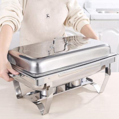 Rechaud Inox 9 Litros 1/3 Panelas Banho Maria 3 Cuba Buffet - JMA Inox Imagem de Rechaud Inox 9 Litros 1/3 Panelas Banho Maria 3 Cuba Buffet