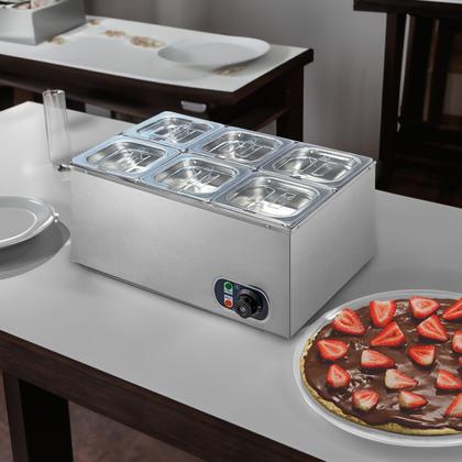 Imagem de Rechaud Retangular 12 L Com 6 Cubas 1/6  Aço Inox Zprc06