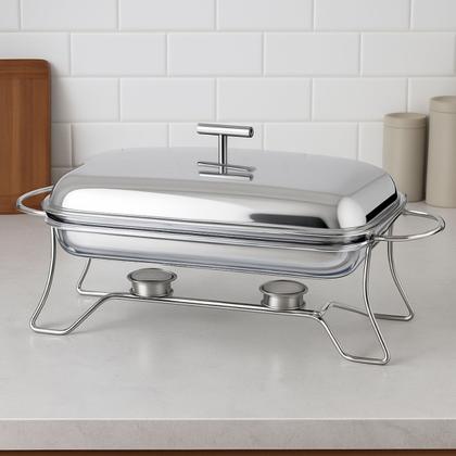 Imagem de Rechaud retangular 2,2l vidro com inox mimo style