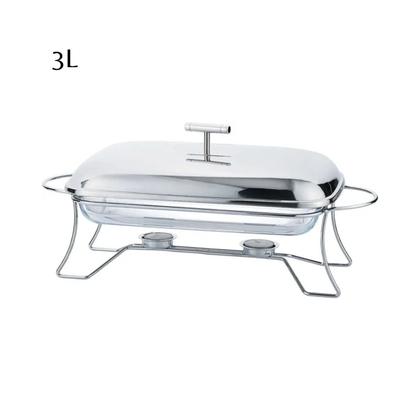 Imagem de Rechaud retangular 3l vidro com inox mimo style