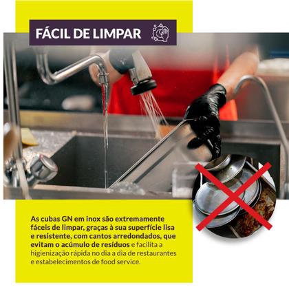 Imagem de Rechaud Retangular 9 Litros 1 Cuba 1/1 Inox Fogareiro Gourmet Mix