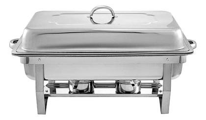 Imagem de Rechaud Retangular 9L Revomax Inox 4 Cubas Banho Maria