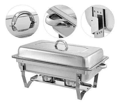 Imagem de Rechaud Retangular Aço Inox Banho Maria 1 Cuba 9L Buffet