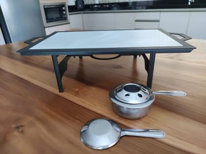 Imagem de Rechaud Retangular Chapa De Alumínio 41 x 28cm Ravinox