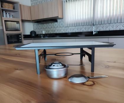 Imagem de Rechaud Retangular Chapa De Alumínio 41 x 28cm Ravinox