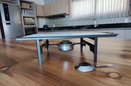 Imagem de Rechaud Retangular Chapa De Alumínio 41 x 28cm Ravinox