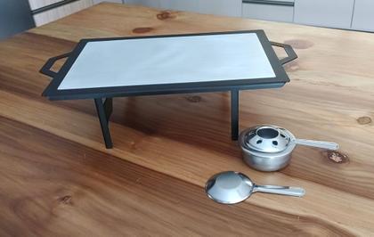 Imagem de Rechaud Retangular Chapa De Alumínio 41 x 28cm Ravinox