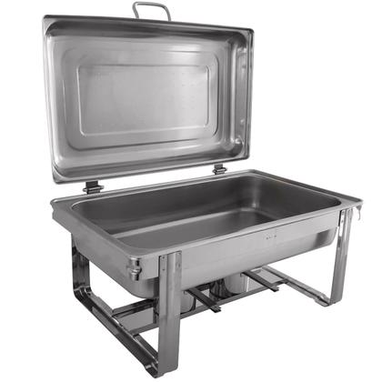 Imagem de Rechaud Retangular Duplo 8L com 2 Cubas 1/2 Banho Maria Aço Inox Savoy Brinox