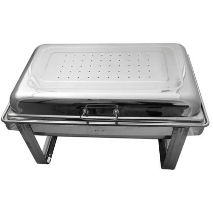 Imagem de Rechaud Retangular Duplo 8L com 2 Cubas 1/2 Banho Maria Aço Inox Savoy Brinox