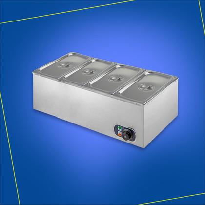 Imagem de Rechaud Retangular Em Aço Inox 4 Cubas 1/3 Gourmet Zprc04