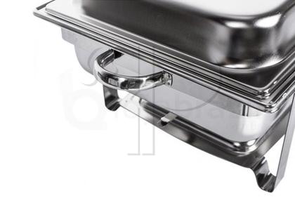 Imagem de Rechaud Retangular Inox 9 L 2 Cubas 1/2x65mm Tampa Removível