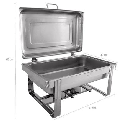 Imagem de Rechaud Retangular Savoy Brinox com Banho Maria Cuba 1/2