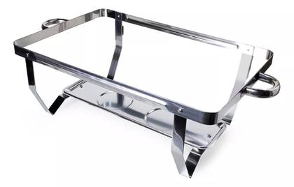 Imagem de Rechaud RM Retangular em Aço Inox Banho com 4 Cubas e Fogareiro 11 L Buffet