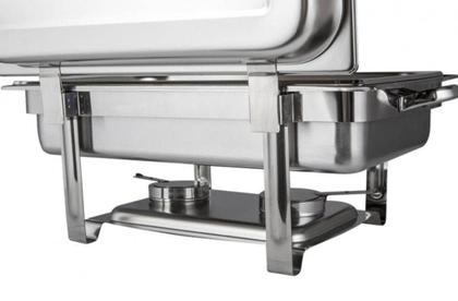 Imagem de Rechaud RM Retangular em Aço Inox Banho com 4 Cubas e Fogareiro 11 L Buffet