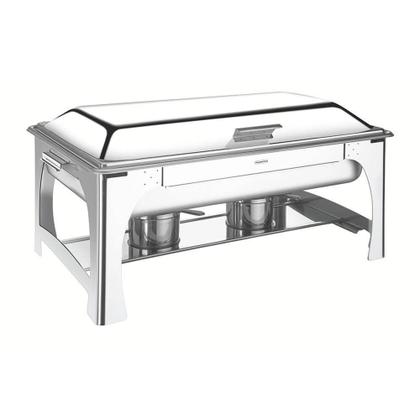 Imagem de Rechaud Tramontina Retangular em Aço Inox 8,4 L Tampa Removível com Fogareiro Cuba GN 1/2 61040220