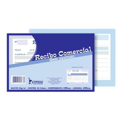 Imagem de Recibo Comercial Tamoio Sem Canhoto 50 Folhas 15x10cm C/20
