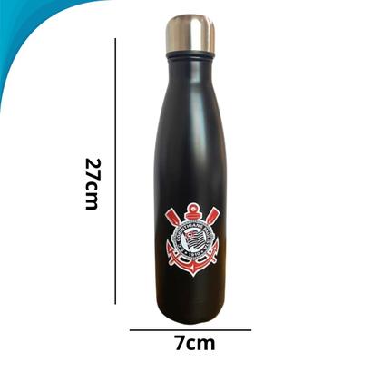 Imagem de Recipiente de Aço Inox 750ml Corinthians Ideal Para Hidratacão Original Oficial