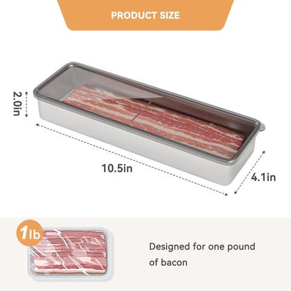 Imagem de Recipiente de bacon Freshmage 304 em aço inoxidável com capacidade de 1 kg
