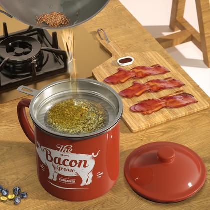 Imagem de Recipiente de gordura para bacon PYARD 1,3 L com peneira e espátula