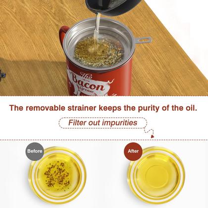 Imagem de Recipiente de gordura para bacon PYARD 1,3 L com peneira e espátula