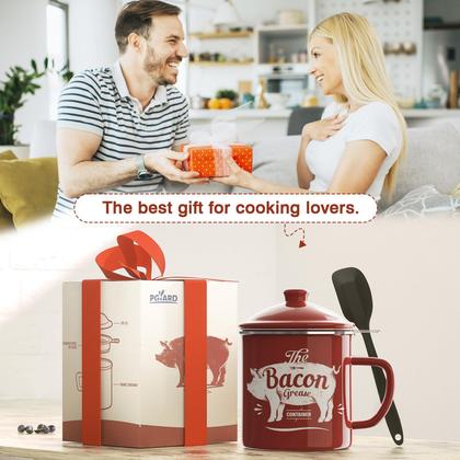 Imagem de Recipiente de gordura para bacon PYARD 1,3 L com peneira e espátula