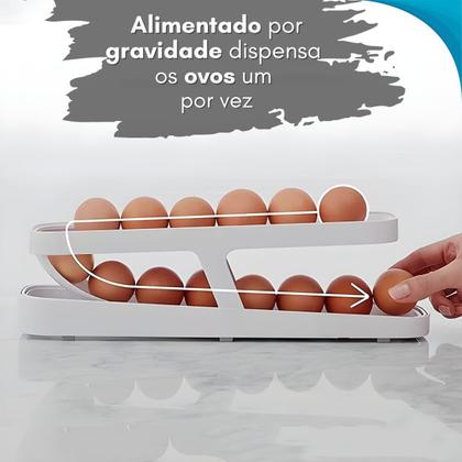 Imagem de Recipiente de Ovos Para Geladeira Rolante Mantém Seus Ovos Frescos e Organizados Ideal Para Casa