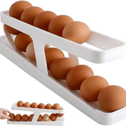 Imagem de Recipiente de Ovos Rolantes Para Geladeira Design Funcional e Prático Ideal Para Sua Cozinha