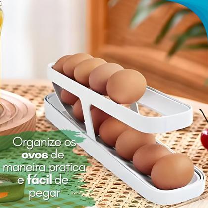 Imagem de Recipiente de Ovos Rolantes Para Geladeira Design Funcional Ideal Para Organização e Armazenamento