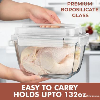 Imagem de Recipiente de Vidro para Armazenamento de Alimentos Razab 3900ml à Prova de Vazamentos