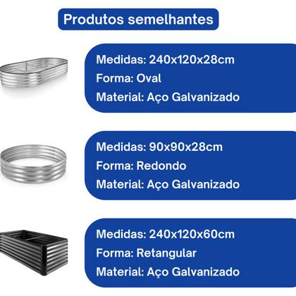 Imagem de Recipiente Hortícola de Ferro Oval 160x80cm para Plantas
