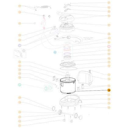 Imagem de Recipiente Reservatório Plástico Compatível com Extratora WAP Home Cleaner FW005465