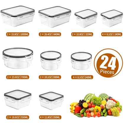 Imagem de Recipientes de armazenamento de alimentos PRAKI, pacote 48 com tampas herméticas