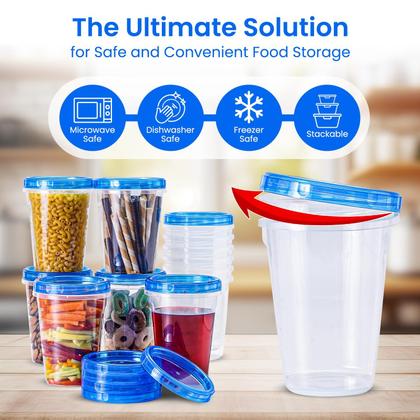 Imagem de Recipientes de armazenamento para freezer RFAQK 24 PCS 950 ml com tampas