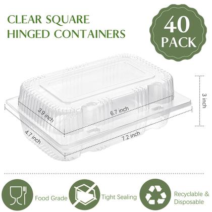 Imagem de Recipientes para alimentos: plástico descartável TOFLEN com tampas transparentes 40P