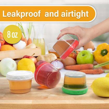 Imagem de Recipientes para freezer EONJOE 240 ml com tampas, pacote com 6 unidades, PP5 sem BPA